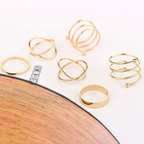 6-16 PCS Knuckle Stacking Rings for Women,Boho Vintage Stackable Midi Finger Rin - Picture 3 of 7